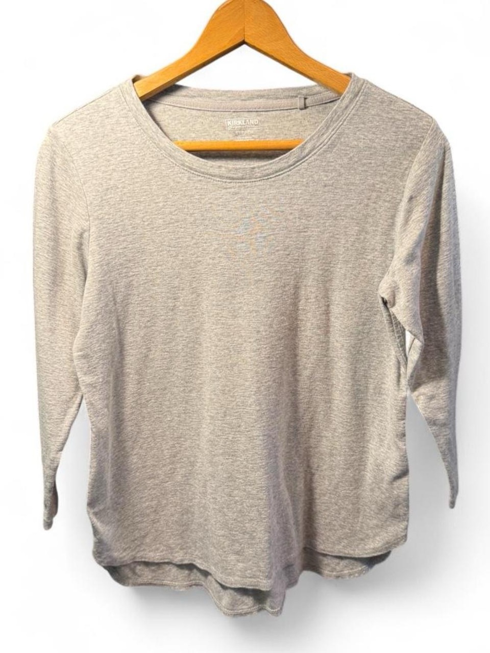 Kirkland Signature Light Heather Gray and Black Long Sleeve Tee -2pack